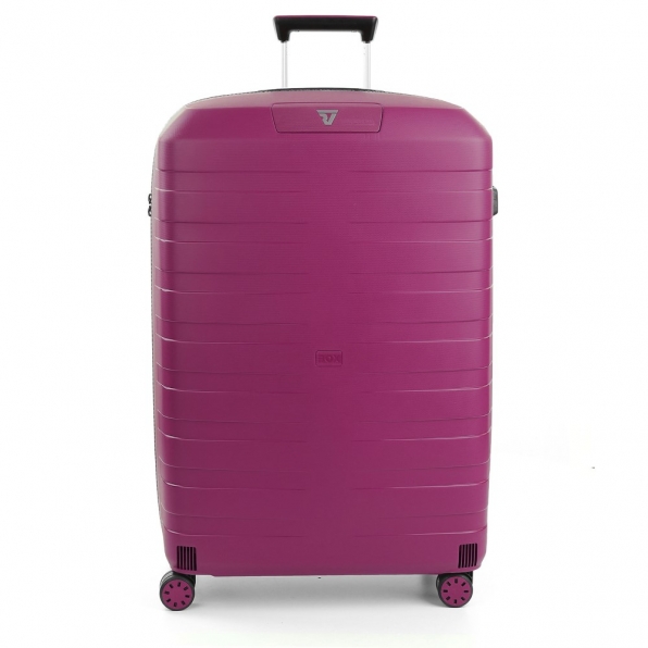 چمدان رونکاتو ایتالیا مدل باکس یانگ سایز بزرگ رنگ مشکی بنفش رونکاتو ایران –  BOX YOUNG RONCATO ITALY 55410149  roncatoiran 1