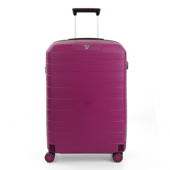 چمدان رونکاتو ایتالیا مدل باکس یانگ سایز متوسط رنگ  مشکی بنفش رونکاتو ایران –  BOX YOUNG MEDIUM RONCATO ITALY 55420149 roncatoiran 1