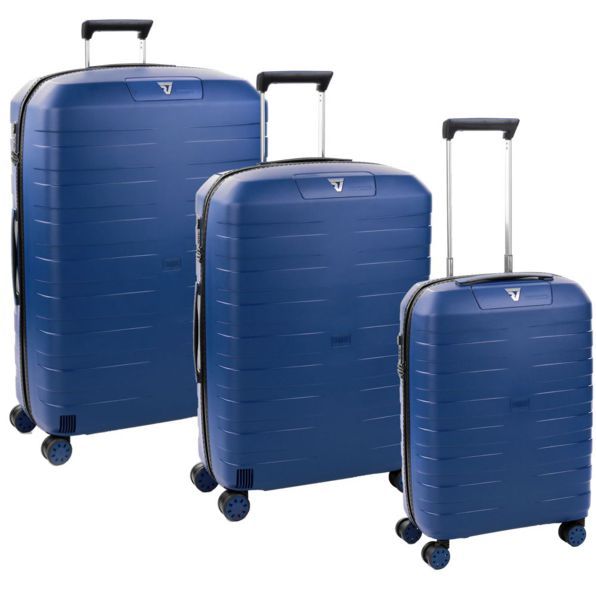 خرید ست کامل چمدان مسافرتی رونکاتو ایتالیا مدل باکس 4 سایز کوچک ، متوسط و بزرگ رنگ سرمه ای رونکاتو ایران – RONCATO ITALY BOX 4.0 556000183 roncatoiran
